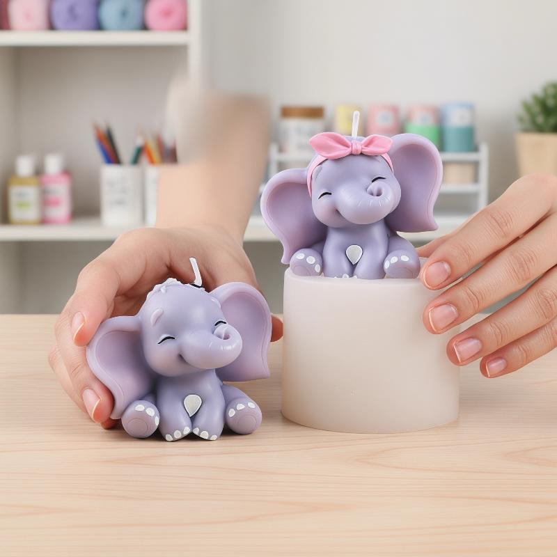 Candle Making Design - Molde de Silicona 3D de Elefante