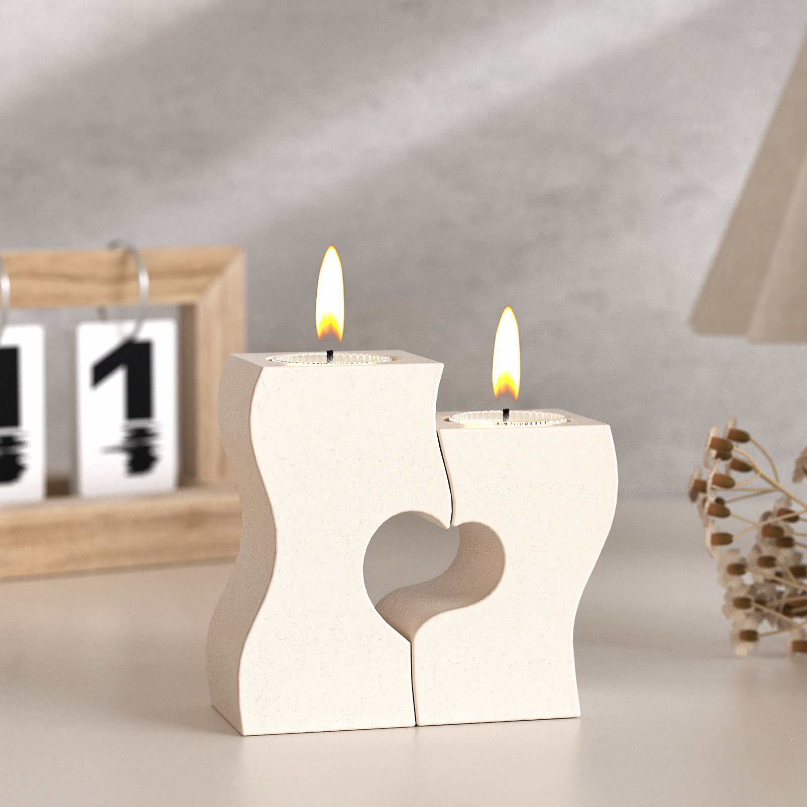 Candle Making Design - S corazón candelabro moldes de silicona
