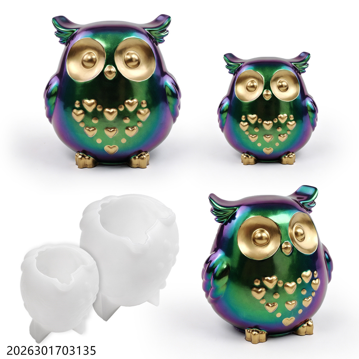 Candle Making Design - Molde de silicona de búho 3D