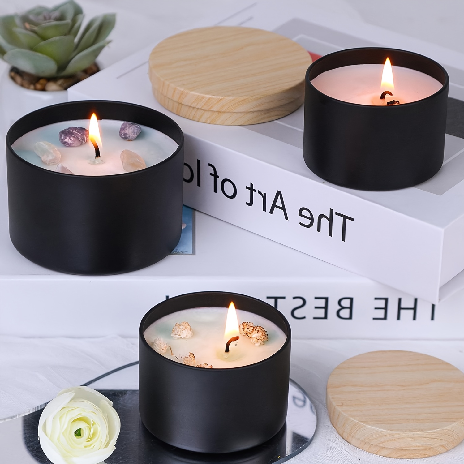 Frascos de velas negros con ta - Candle Making Kit For Kids reseña y precio